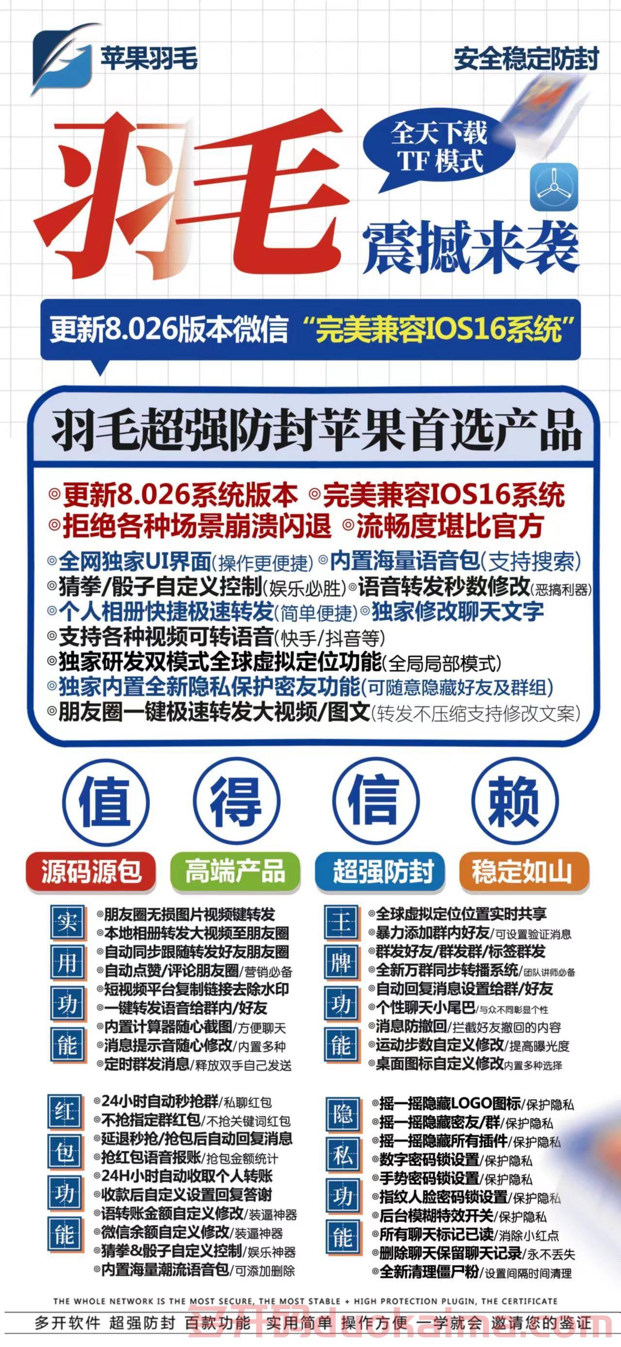 【苹果羽毛微商激活码】2022年新款苹果微信分身多开软件“羽毛微商”自动加人自动回复/​全球虚拟定位任意修改/朋友圈一键转发极速转发