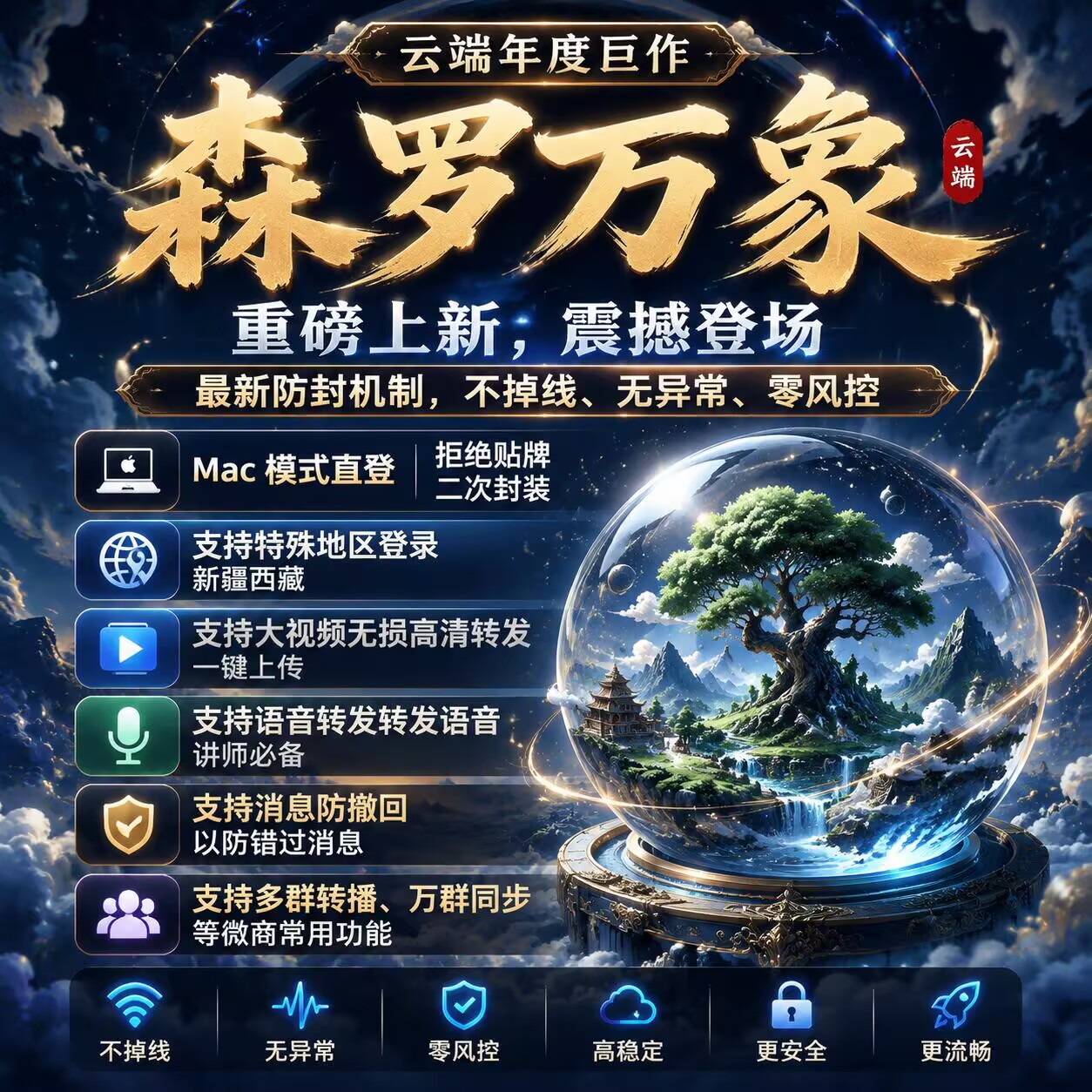 云端森罗万象,同步跟随转发朋友圈软件,官方微信收藏一键转发